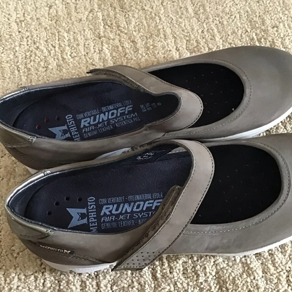 New Mephisto Yelina Suede Wedge Mary Jane Sneakers, Size 8